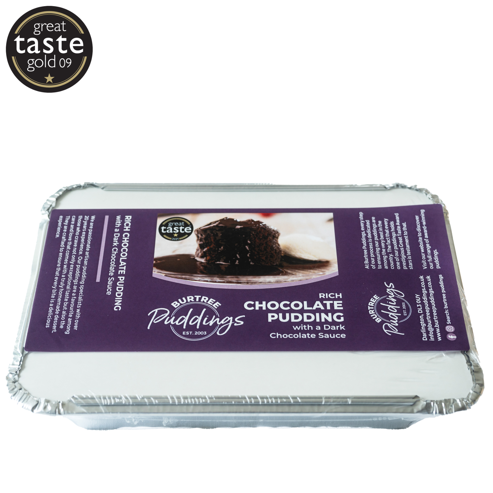 Rich Chocolate Puddings boxed Burtree Puddings Great Taste Award